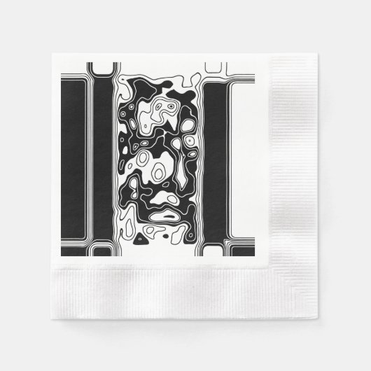Schwarz-Weiß-Geometrie Art 1 Serviette (Vorderseite)