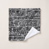 Schwarz-Weiß-Geometrie Art 2 Badhandtuch Set (Waschlappen)