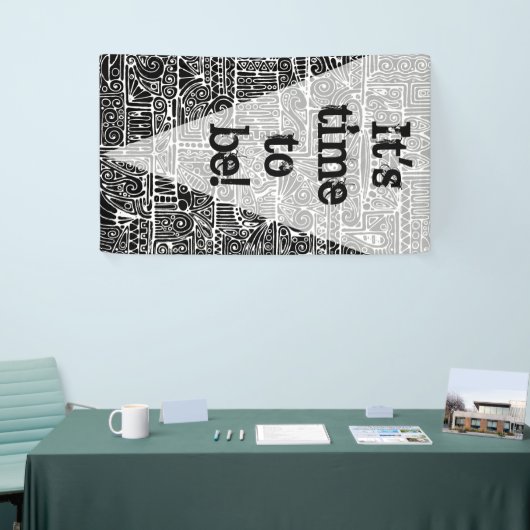 Schwarz-Weiß-Geometrie Art 2 Banner (Messeveranstaltung)