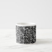 Schwarz-Weiß-Geometrie Art 2 Espressotasse (Vorderseite)