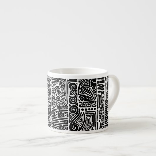 Schwarz-Weiß-Geometrie Art 2 Espressotasse (Vorderseite Rechts)