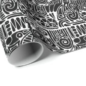 Schwarz-Weiß-Geometrie Art 2 Geschenkpapier (Rolleneckpunkt)