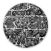 Schwarz-Weiß-Geometrie Art 2 Keramikknauf (Vorderseite)