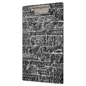 Schwarz-Weiß-Geometrie Art 2 Klemmbrett (Links)