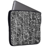 Schwarz-Weiß-Geometrie Art 2 Laptopschutzhülle (Vorne Rechts)