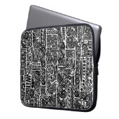 Schwarz-Weiß-Geometrie Art 2 Laptopschutzhülle (Vorderseite Links)