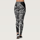 Schwarz-Weiß-Geometrie Art 2 Leggings (Rückseite)