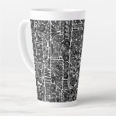 Schwarz-Weiß-Geometrie Art 2 Milchtasse (Linke Ecke)