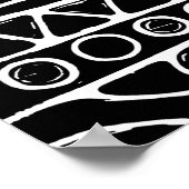 Schwarz-Weiß-Geometrie Art 2 Poster (Ecke)