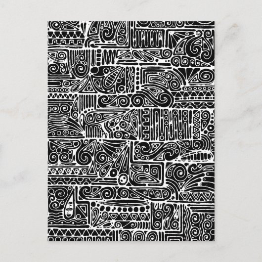 Schwarz-Weiß-Geometrie Art 2 Postkarte (Vorderseite)