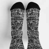 Schwarz-Weiß-Geometrie Art 2 Socken (Oben)