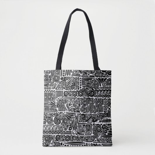 Schwarz-Weiß-Geometrie Art 2 Tasche (Vorderseite)