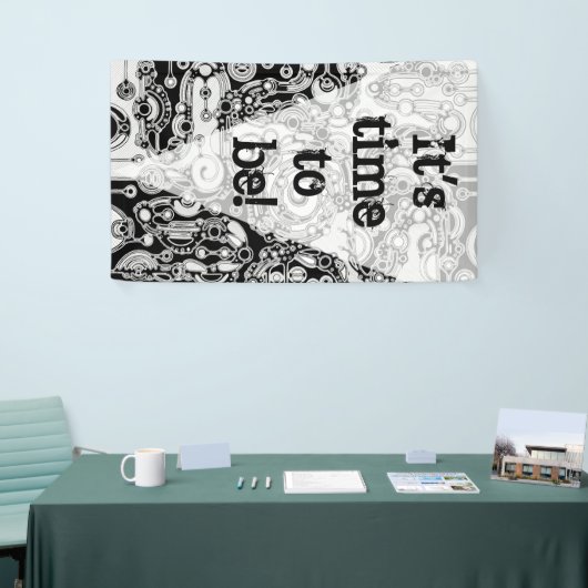 Schwarz-Weiß-Geometrie Art 3 Banner (Messeveranstaltung)