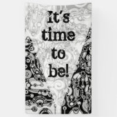 Schwarz-Weiß-Geometrie Art 3 Banner (Vertikal)