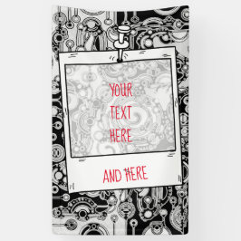 Schwarz-Weiß-Geometrie Art 3 Banner