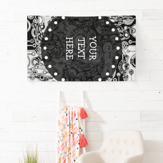 Schwarz-Weiß-Geometrie Art 3 Banner (Insitu)