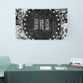 Schwarz-Weiß-Geometrie Art 3 Banner (Messeveranstaltung)