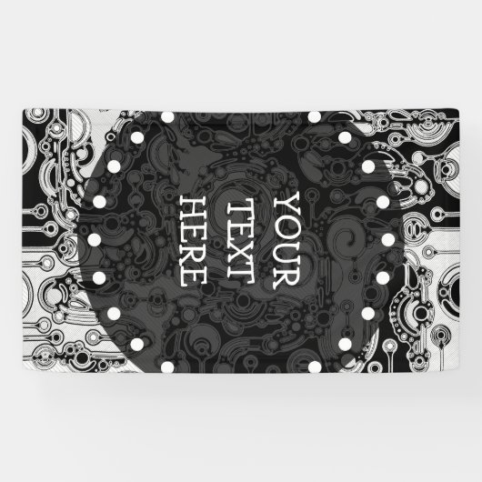 Schwarz-Weiß-Geometrie Art 3 Banner (Horizontal)