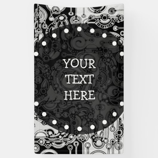 Schwarz-Weiß-Geometrie Art 3 Banner (Vertikal)