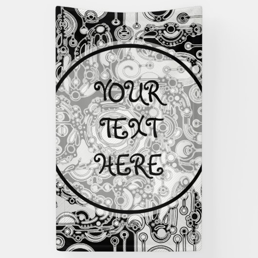 Schwarz-Weiß-Geometrie Art 3 Banner (Vertikal)