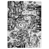 Schwarz-Weiß-Geometrie Art 3 Klemmbrett (Rückseite)