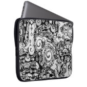 Schwarz-Weiß-Geometrie Art 3 Laptopschutzhülle (Vorne Rechts)