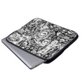 Schwarz-Weiß-Geometrie Art 3 Laptopschutzhülle (Vorne Knopf)