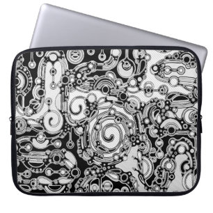 Schwarz-Weiß-Geometrie Art 3 Laptopschutzhülle