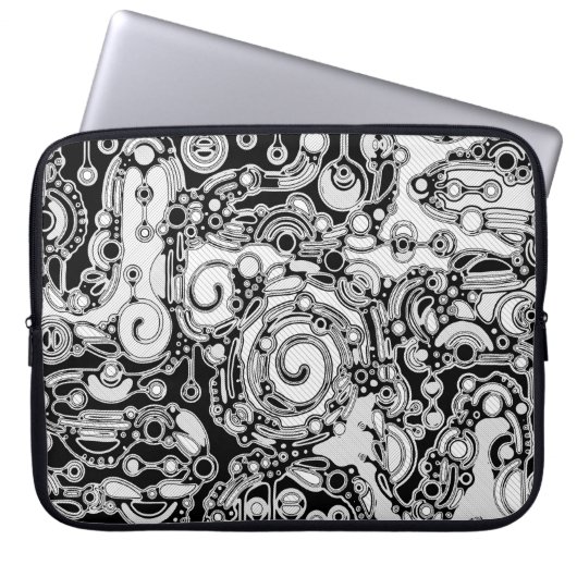 Schwarz-Weiß-Geometrie Art 3 Laptopschutzhülle (Vorderseite)