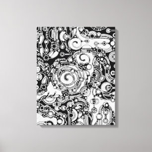 Schwarz-Weiß-Geometrie Art 3 Leinwanddruck