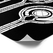 Schwarz-Weiß-Geometrie Art 3 Poster (Ecke)