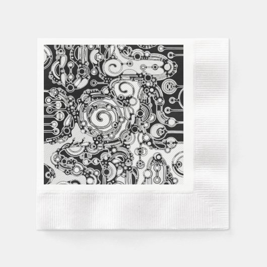Schwarz-Weiß-Geometrie Art 3 Serviette (Vorderseite)