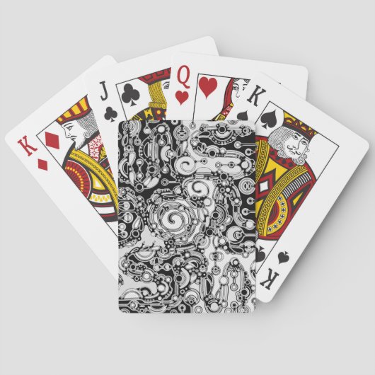 Schwarz-Weiß-Geometrie Art 3 Spielkarten (Rückseite)