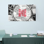 Schwarz-Weiß-Geometrie Art 4 Banner (Messeveranstaltung)