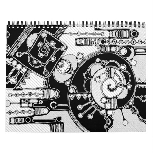 Schwarz-Weiß-Geometrie Art 4 Kalender (Titelbild)