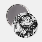 Schwarz-Weiß-Geometrie Art 4 Magnet (Vorderseite/Rückseite)