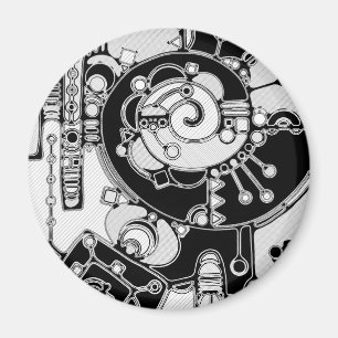Schwarz-Weiß-Geometrie Art 4 Magnet