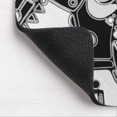 Schwarz-Weiß-Geometrie Art 4 Mousepad (Ecke)