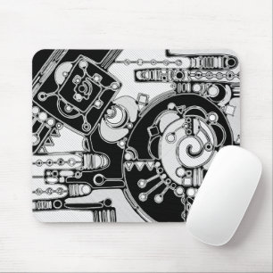 Schwarz-Weiß-Geometrie Art 4 Mousepad