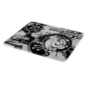 Schwarz-Weiß-Geometrie Art 4 Schneidebrett