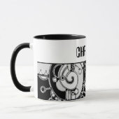 Schwarz-Weiß-Geometrie Art 4 Tasse (Links)