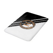 Schwarz-Weiß-Geometrie Badematte (Schrägansicht)