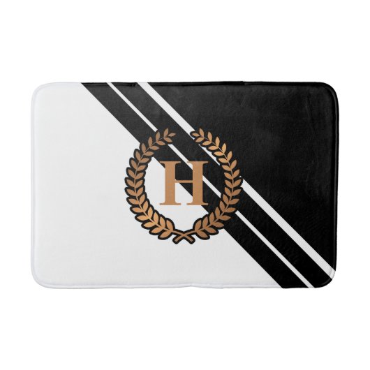 Schwarz-Weiß-Geometrie Badematte (Vorderseite)