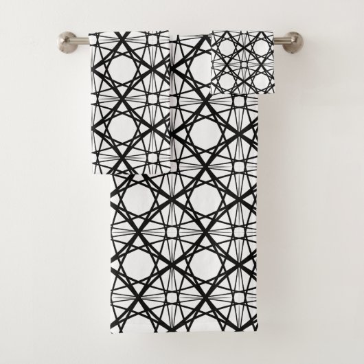 Schwarz-Weiß-Geometrie Badhandtuch Set (Insitu)