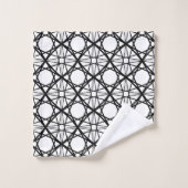 Schwarz-Weiß-Geometrie Badhandtuch Set (Waschlappen)