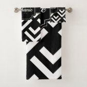 Schwarz-Weiß-Geometrie Badhandtuch Set (Insitu)