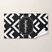 Schwarz-Weiß-Geometrie Badhandtuch Set (Handtuch)
