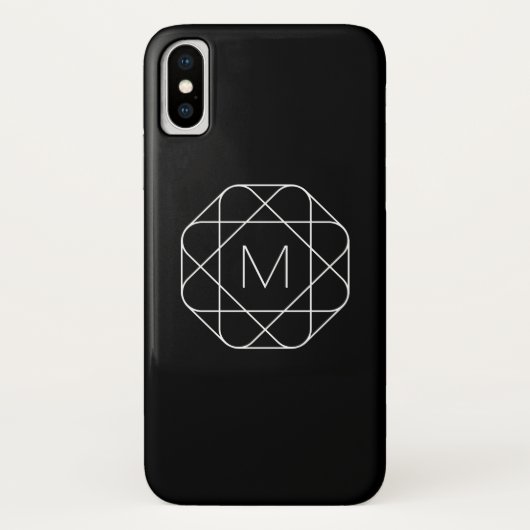 Schwarz-Weiß-Geometrie Case-Mate iPhone Hülle (Rückseite)
