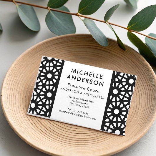 Schwarz-Weiß-Geometrie des Web Moderne Optische Ku Visitenkarte