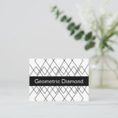 Schwarz-Weiß-Geometrie-Diamant Visitenkarte (Stehend Vorderseite)